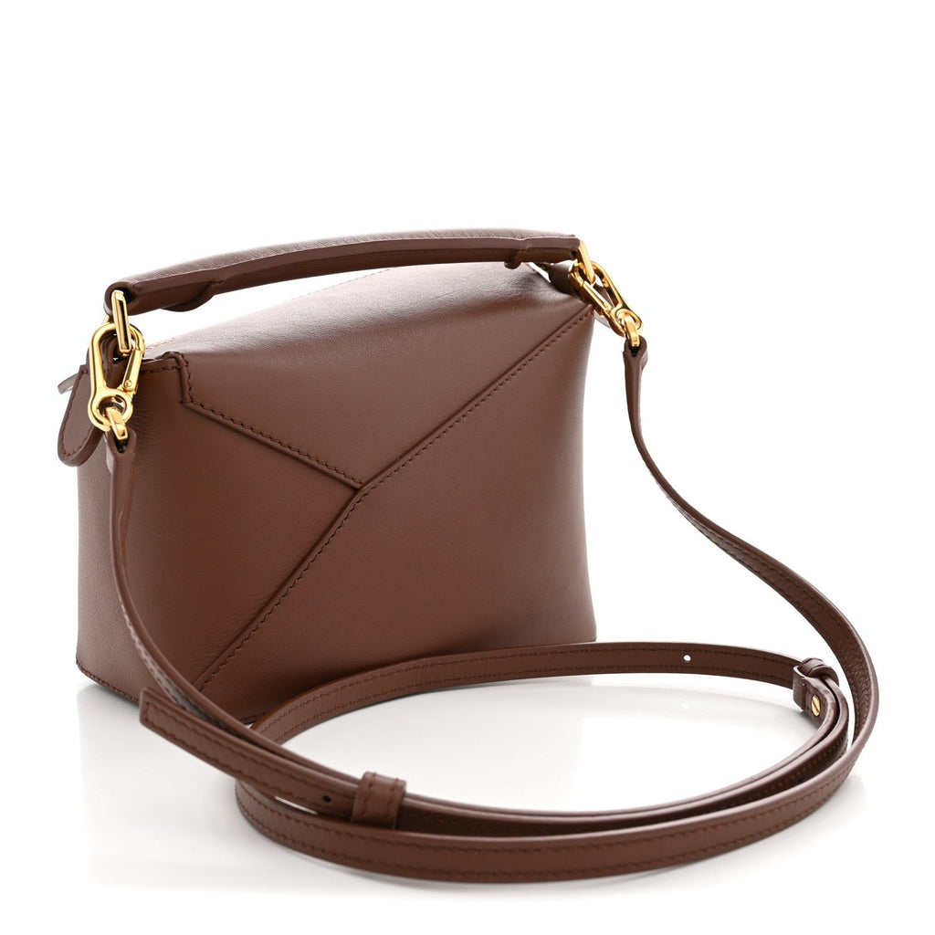 Loewe X SUNA FUJITA Satin Calfskin Mini Hamster Puzzle Edge Bag Havana