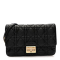 Dior Lambskin Cannage Medium Miss Dior Flap Black