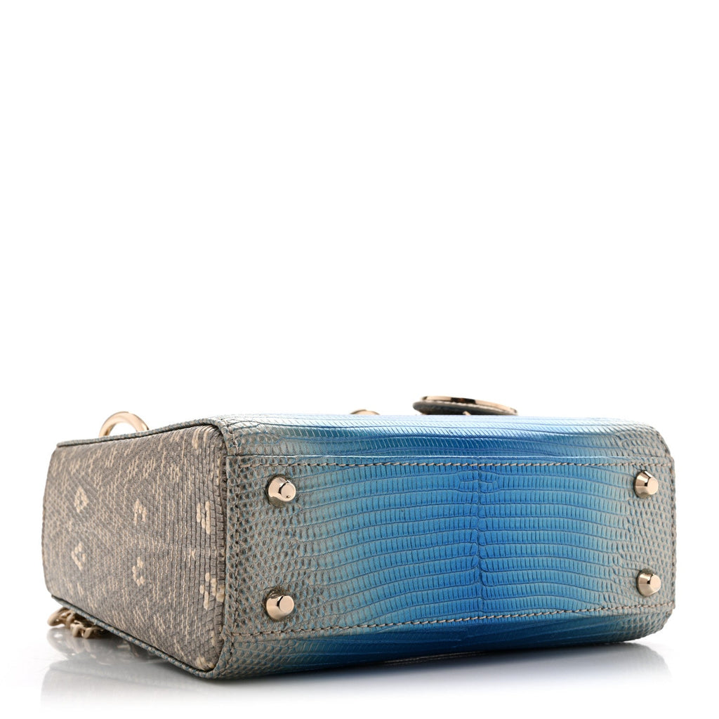 Dior Lizard Gradient Mini Lady Dior Metal Blue