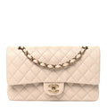 Chanel Caviar Quilted Medium Double Flap Ecru
