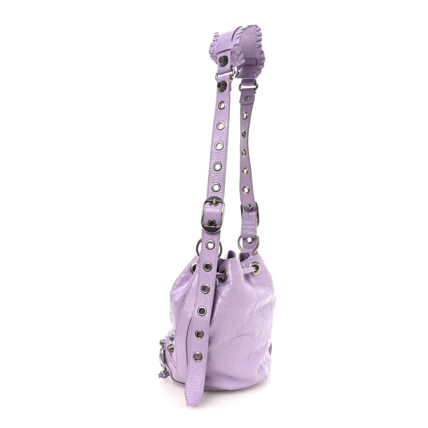 Balenciaga Agneau Arena Le Cagole Bucket Bag XS Lilac