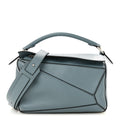 Loewe Calfskin Small Puzzle Bag Stone Blue