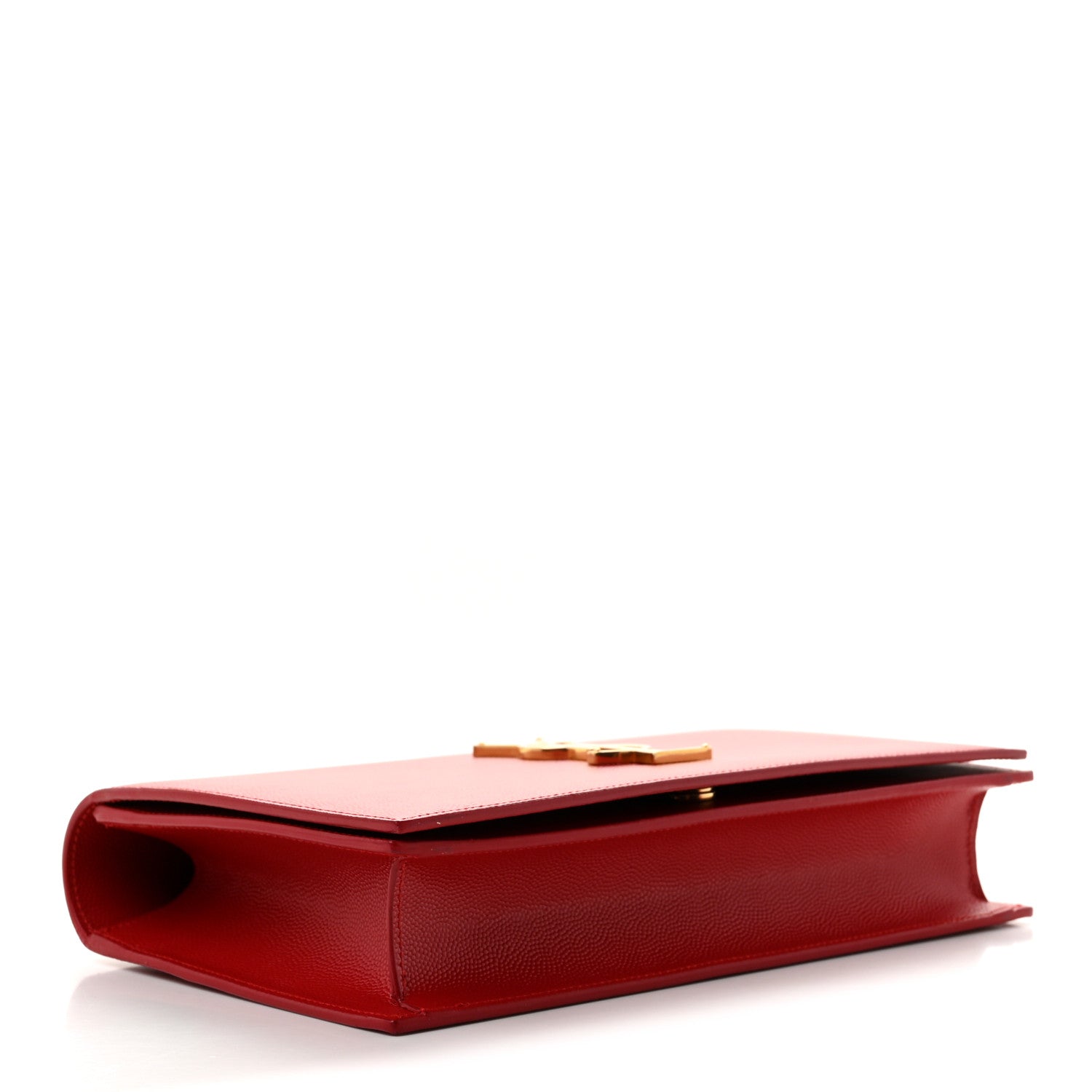 Saint Laurent Grain De Poudre Classic Monogram Cassandre Clutch New Red