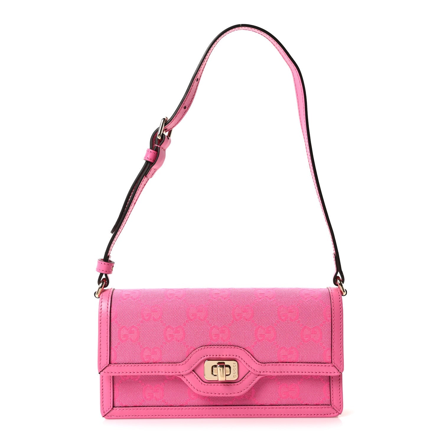Gucci GG Monogram Scratch Lux Calfskin Mini Luce Shoulder Bag Blossom Rose Dark Blossom