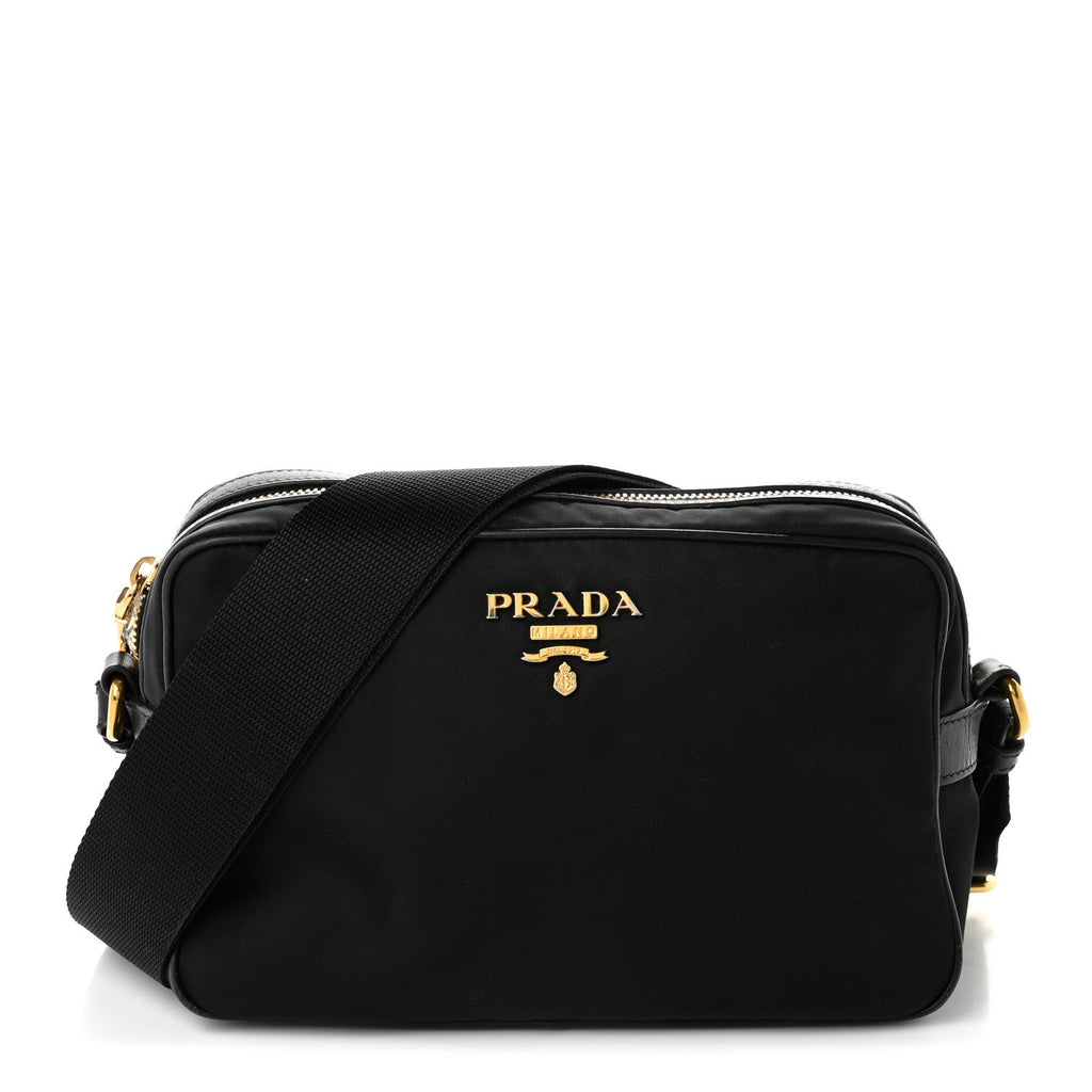 Prada Tessuto Nylon Soft Calf Camera Bag Black