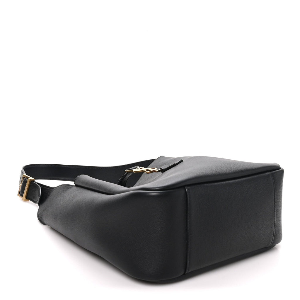 Saint Laurent Smooth Calfskin Small Le 5 A 7 Soft Hobo Black