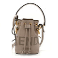 Fendi Vitello King F is Fendi Logo Embossed Mini Mon Tresor Bucket Bag Tortora