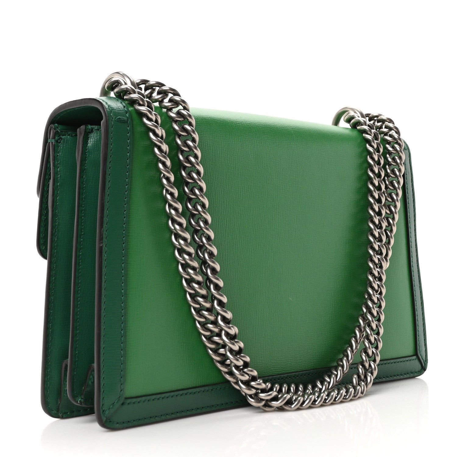 Gucci Azalea Calfskin Enamel Small Dionysus Shoulder Bag New Shamarock Emerald Off White