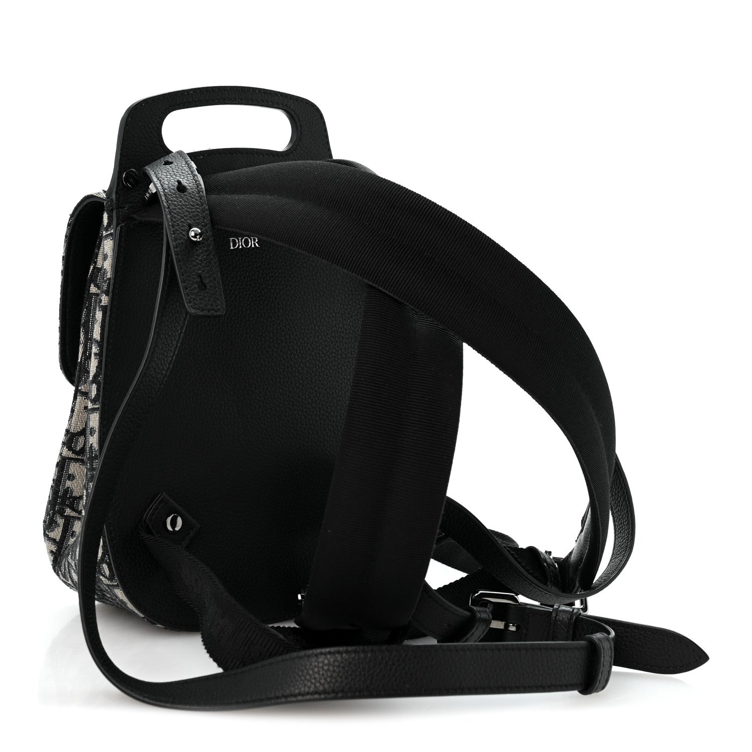 Dior HOMME Oblique Calfskin Mens Mini Saddle Backpack Navy Blue