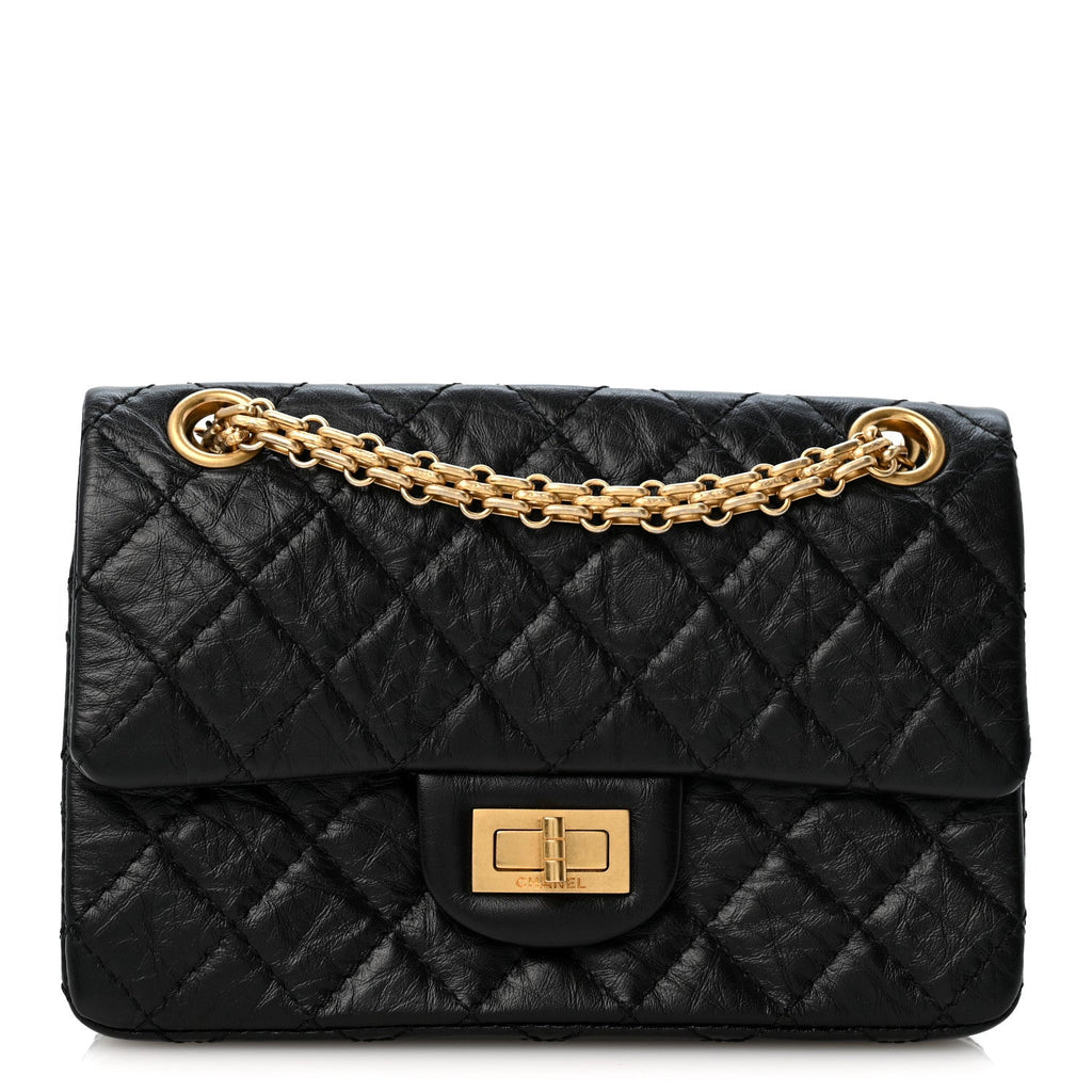 Chanel Aged Calfskin Quilted 2.55 Reissue Mini Flap Black