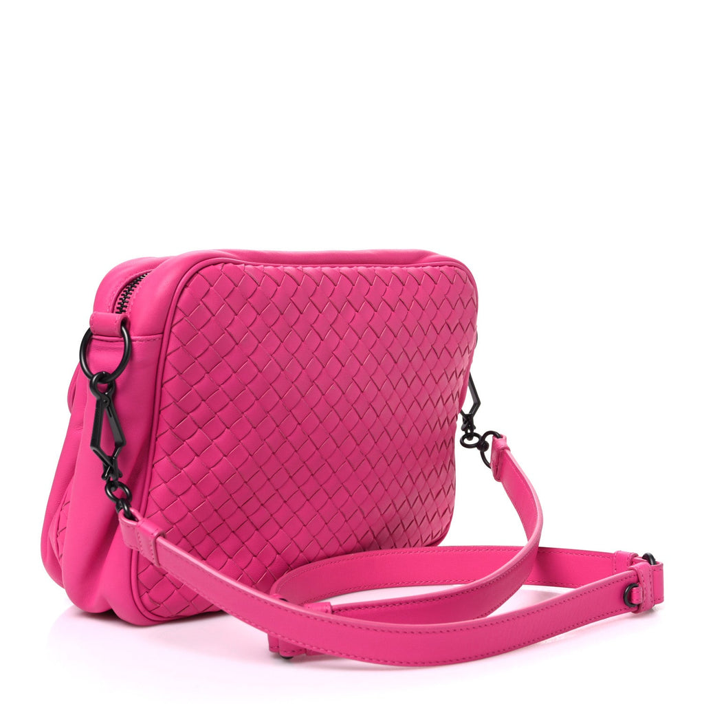 Bottega Veneta Nappa Intrecciato Messenger Bag Rosa Shock