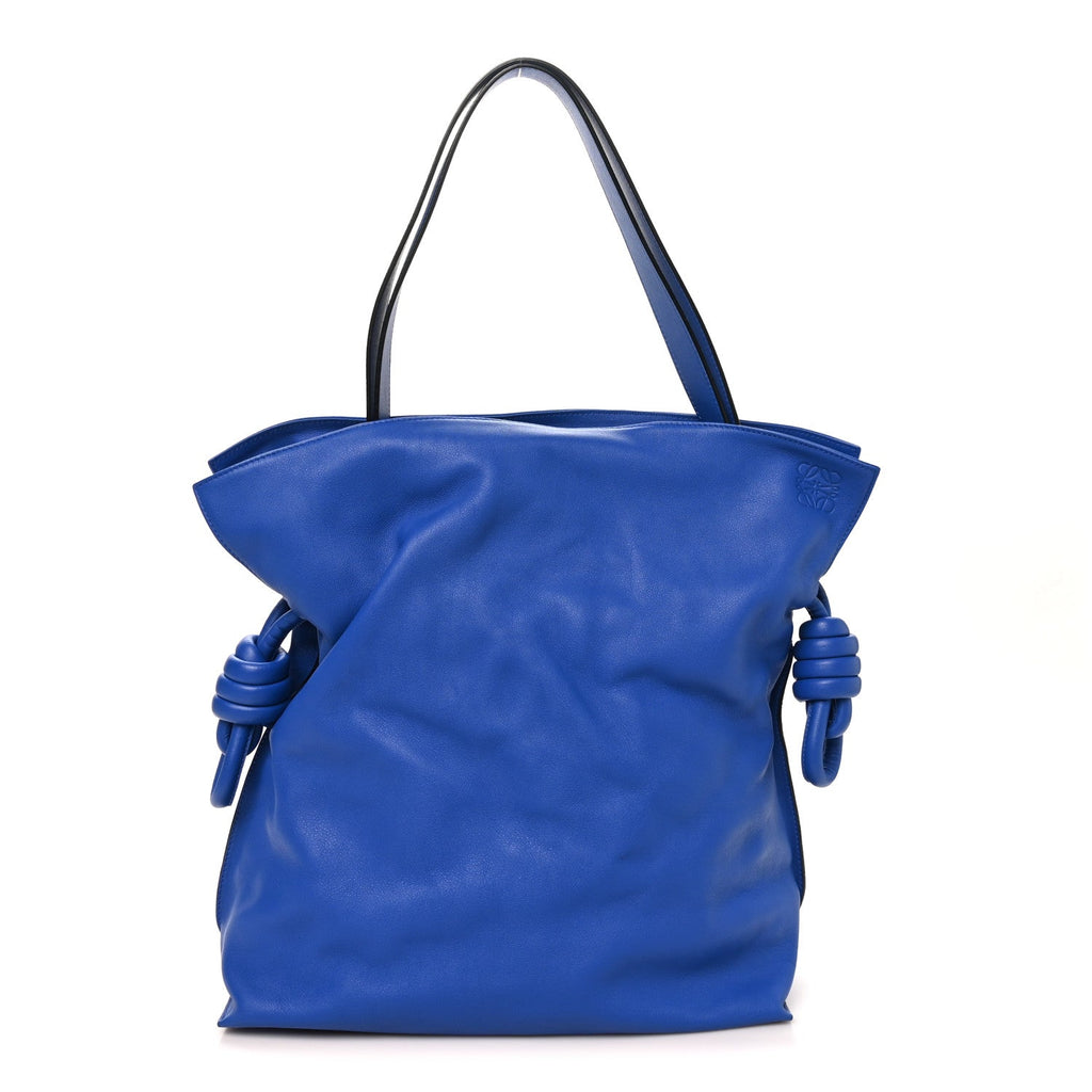 Loewe Calfskin Flamenco Knot Bag Blue front view