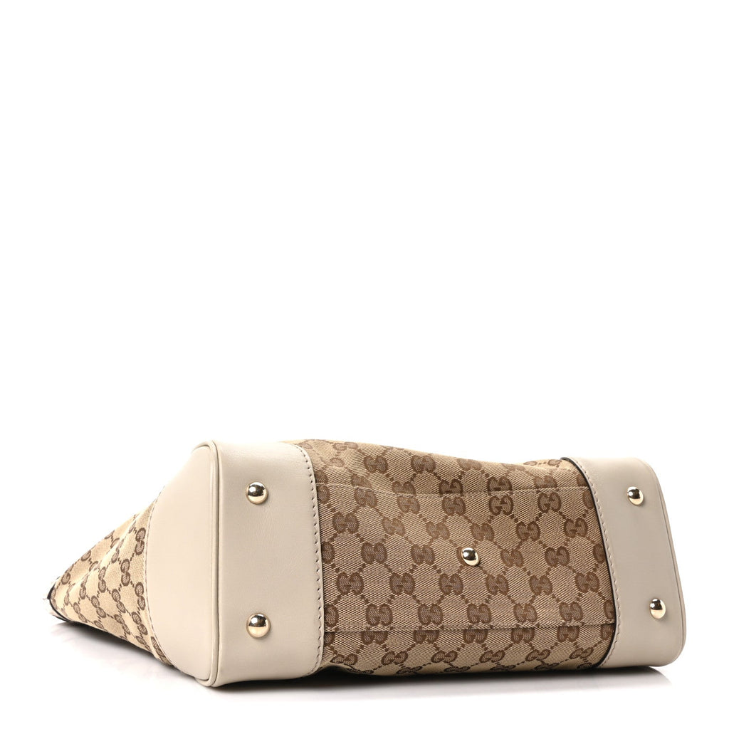Gucci Monogram Web Medium Mayfair Tote Off White