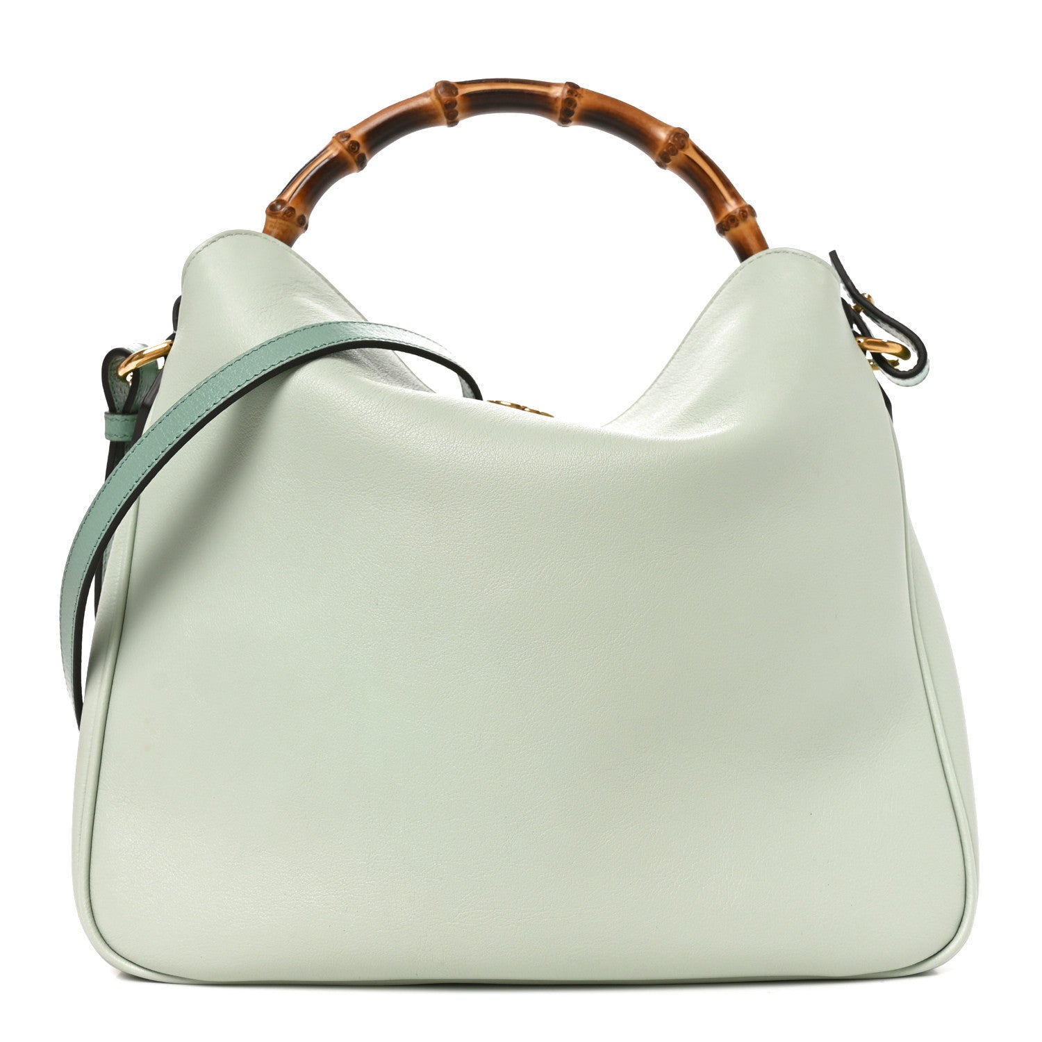 Gucci Softy Wonka Textured Dollar Calfskin Medium Diana Shoulder Bag Salvy Green