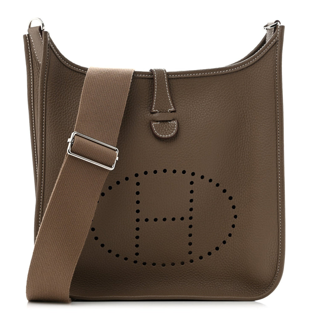 Hermès Taurillon Clemence Evelyne III Etoupe