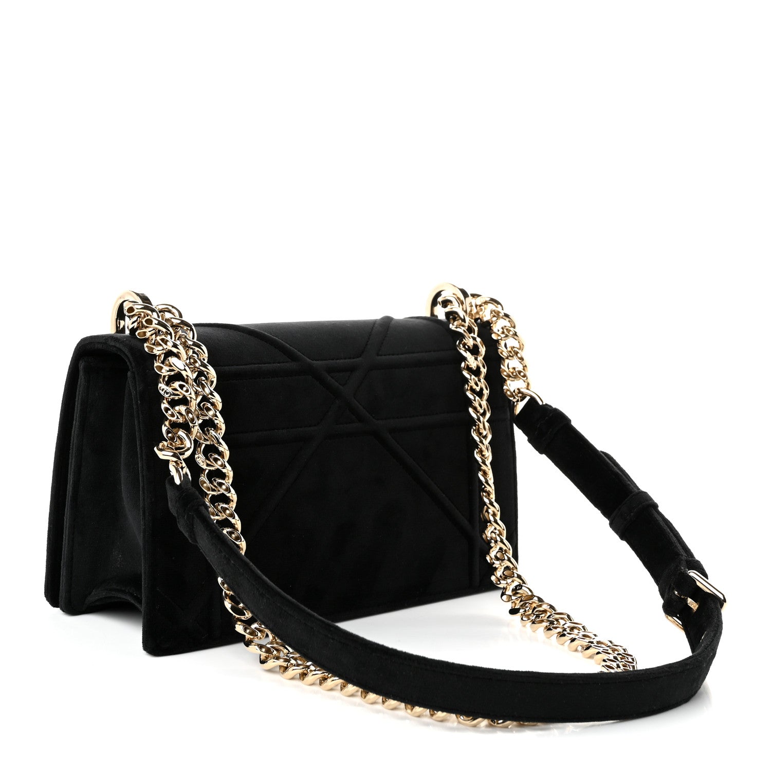 Dior Velvet Small Diorama Flap Bag Black