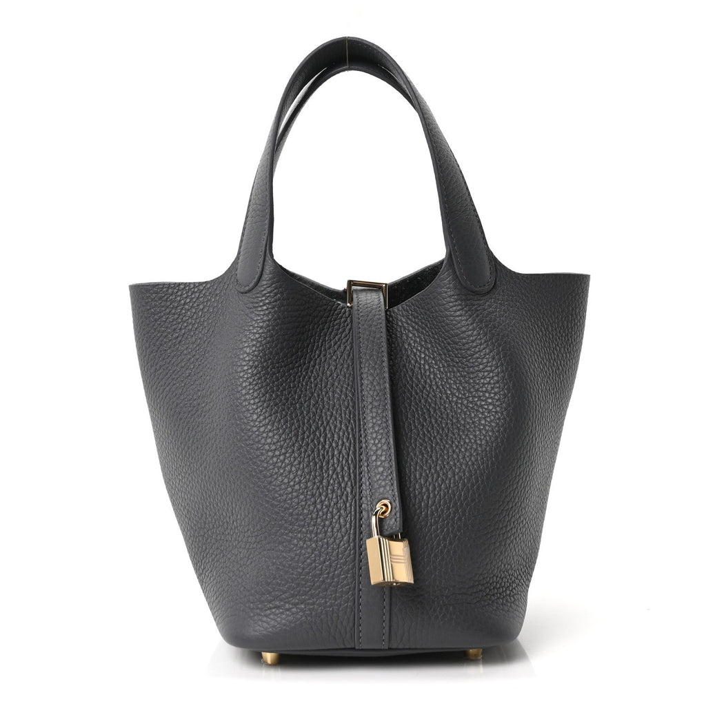 Hermès Taurillon Clemence Picotin Lock 18 PM Etain