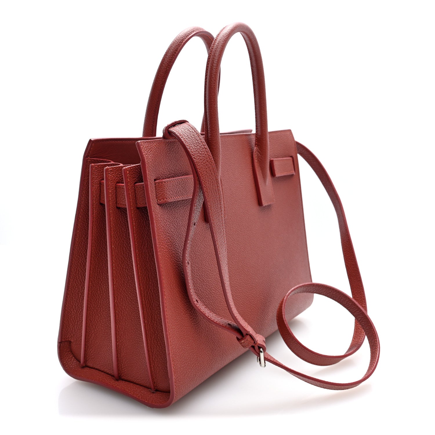 Saint Laurent Grained Calfskin Topstich Baby Sac De Jour Mystic Rose
