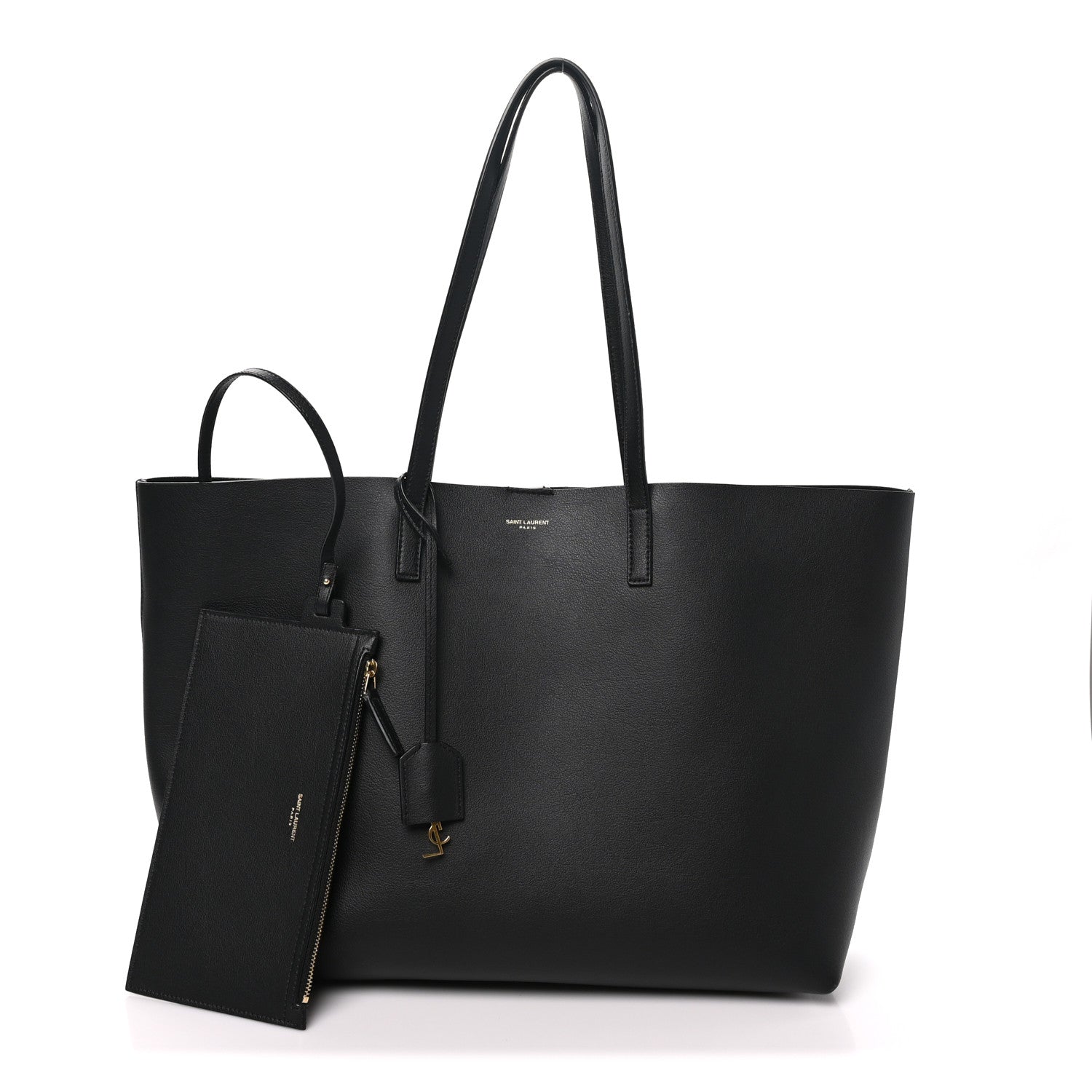 Saint Laurent Calfskin Large Shopping Tote Black
