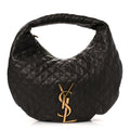 Saint Laurent Lambskin Quilted Maxi Icare Shopping Hobo Light Musk