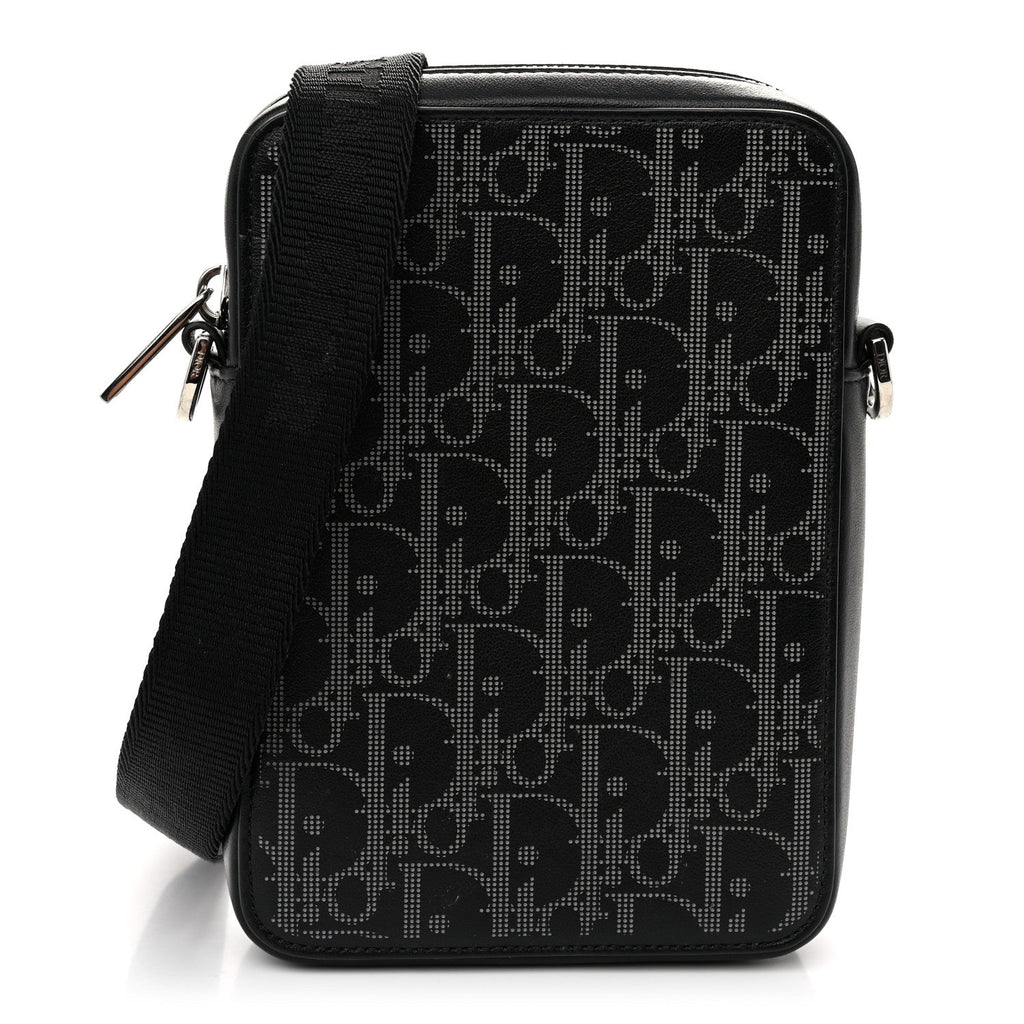 Front view — Dior World Tour Bag in tonal Oblique Galaxy jacquard with zip-top closure and adjustable webbing strap