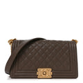 Chanel Caviar Quilted Medium Boy Flap Khaki