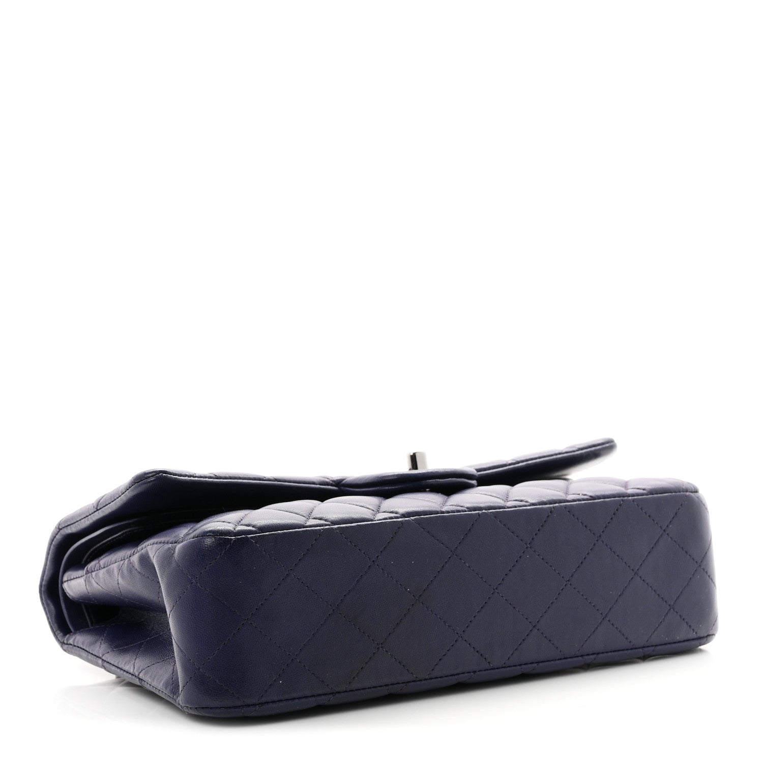Chanel Lambskin Quilted Medium Double Flap Dark Purple