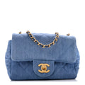 Chanel Denim Quilted Mini Pearl Crush Flap Blue