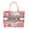 Dior Canvas Embroidered Medium Dioramour D-Royaume Book Tote Red Multicolor
