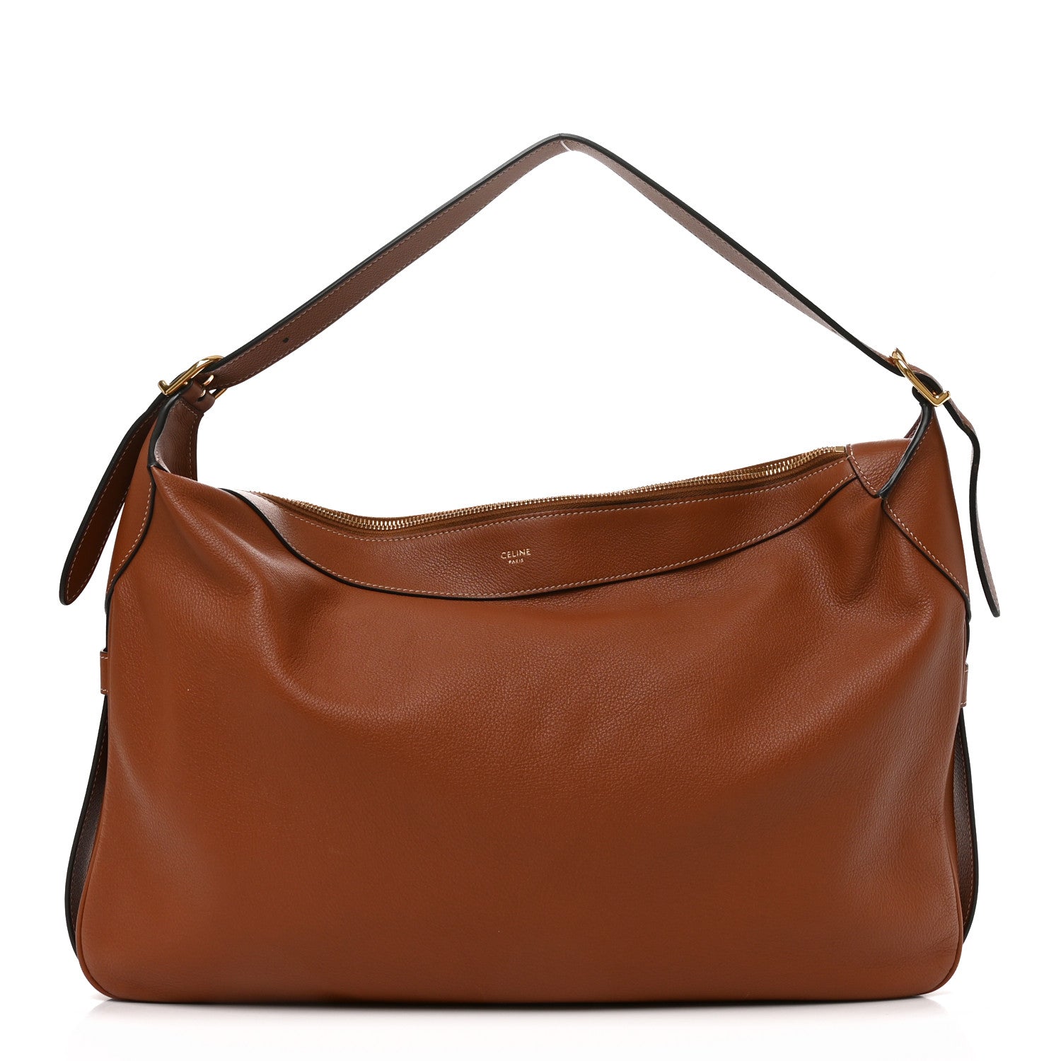 Celine Supple Calfskin Large Romy Shoulder Bag Tan
