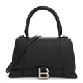 Balenciaga Grained Calfskin Small Hourglass Top Handle Bag Black