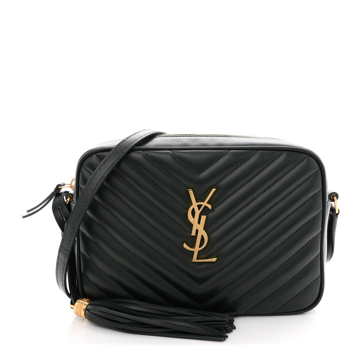 Saint Laurent Calfskin Matelasse Monogram Lou Camera Bag Military Green