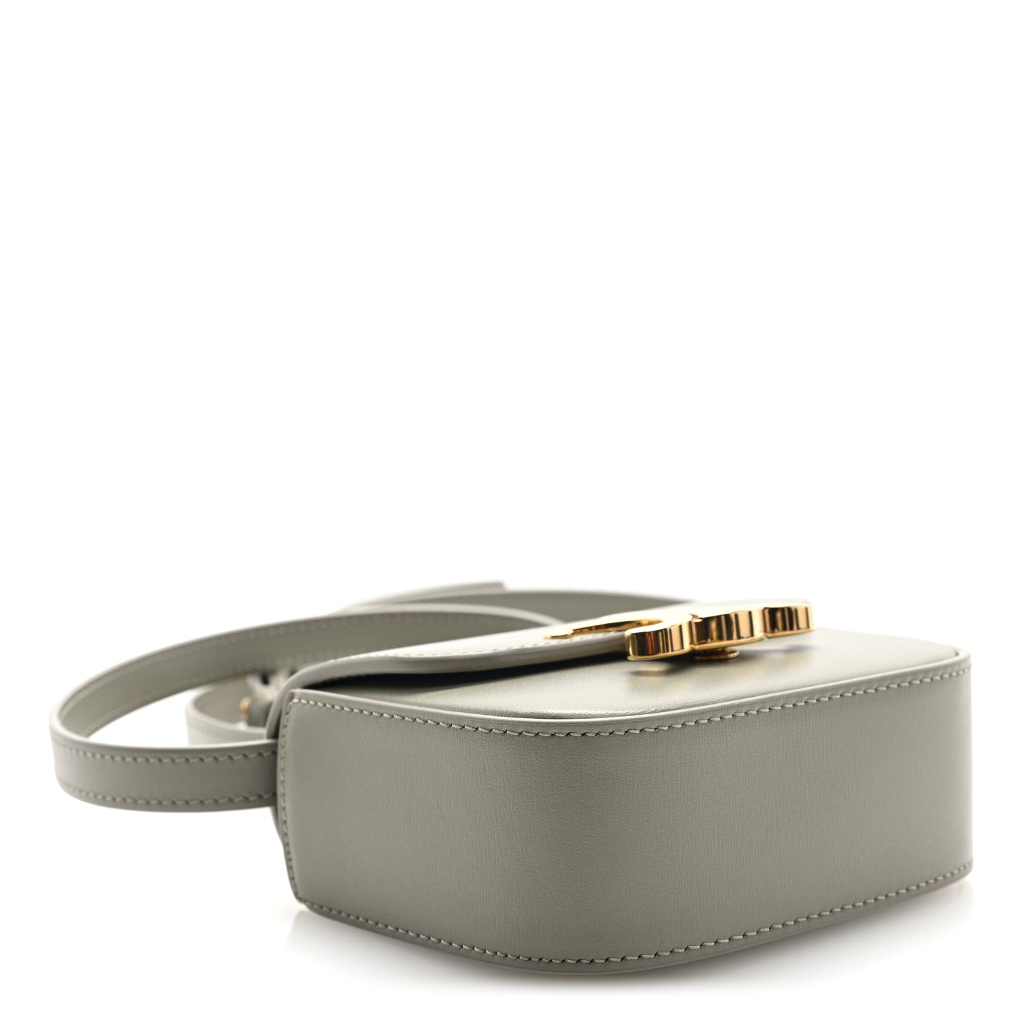 Celine Shiny Calfskin Mini Triomphe Chalk