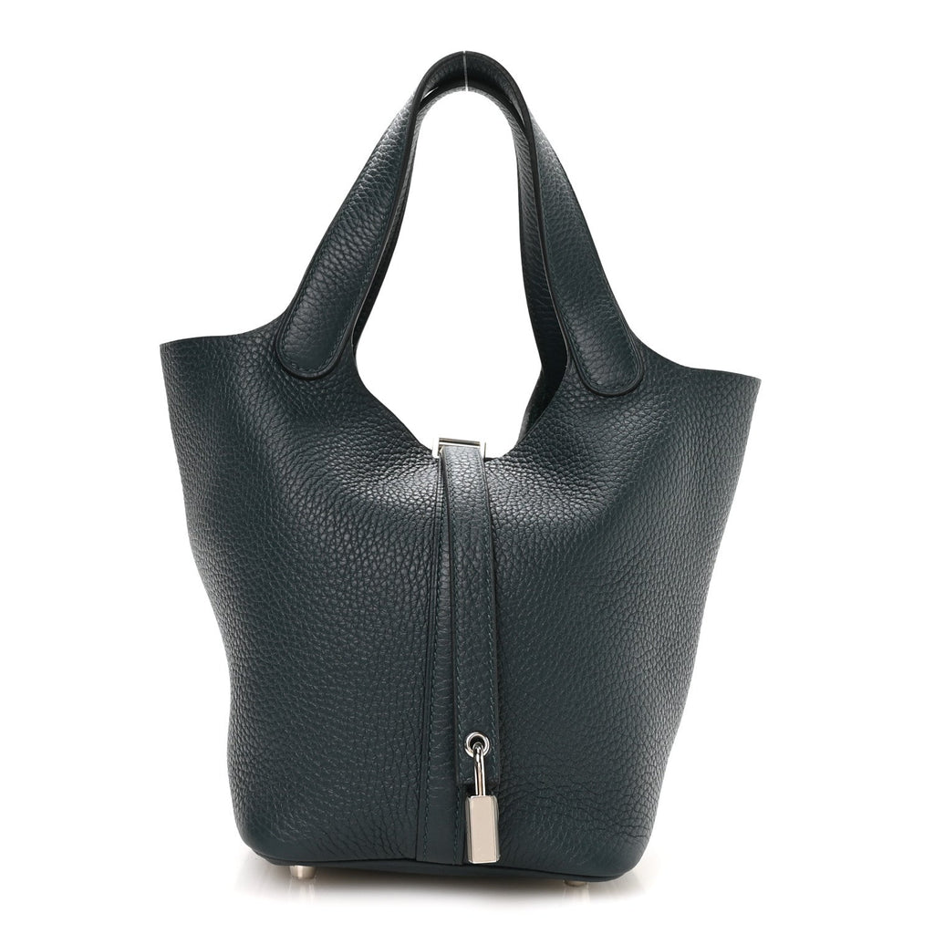 Hermès Taurillon Clemence Picotin Lock 18 PM Vert Cypress