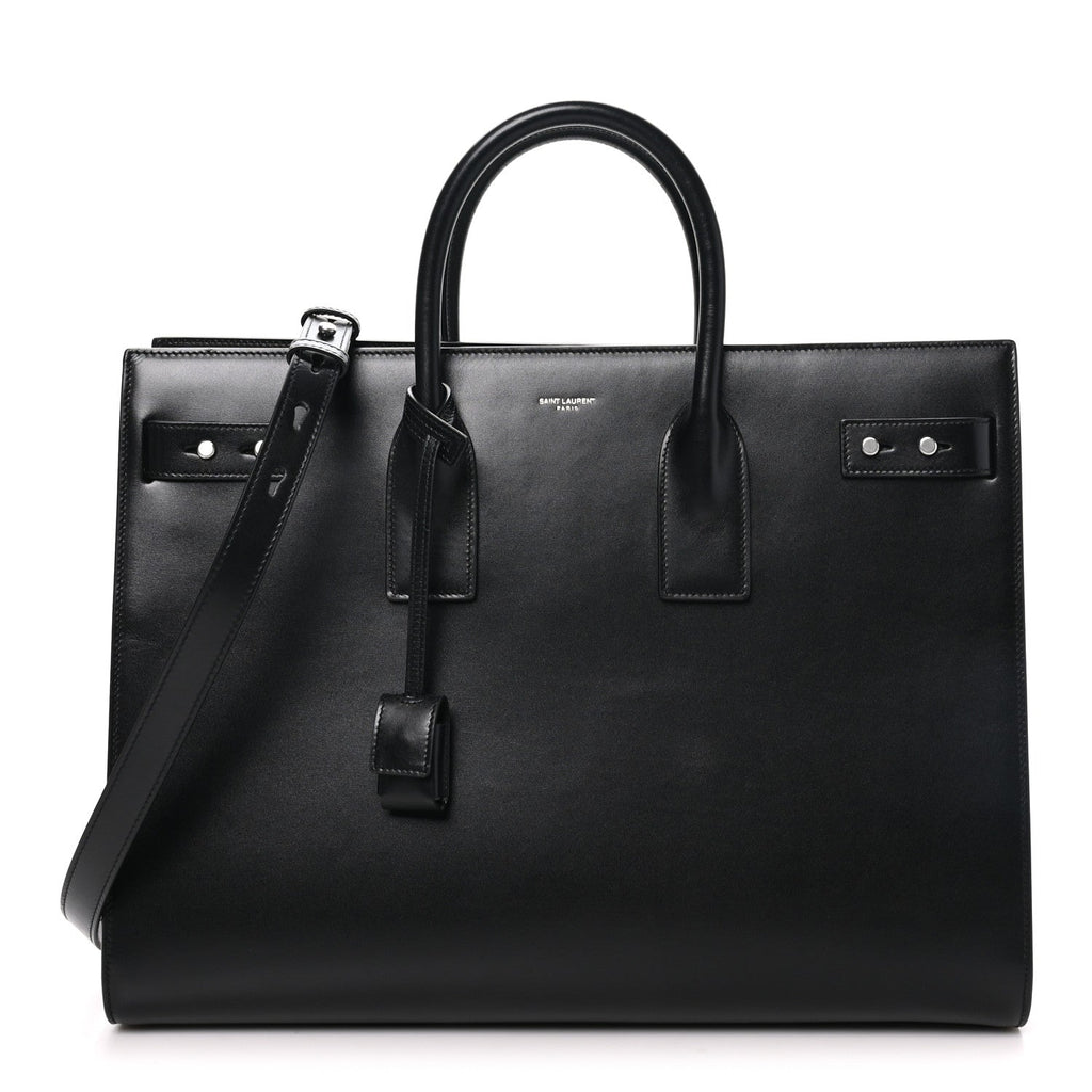 Saint Laurent Calfskin Large Thin Sac De Jour Black