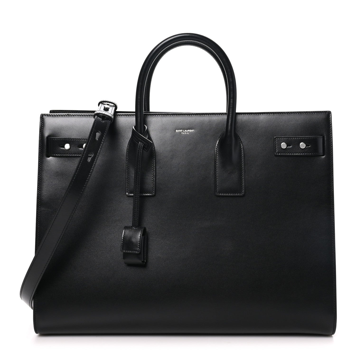 Saint Laurent Calfskin Large Thin Sac De Jour Black