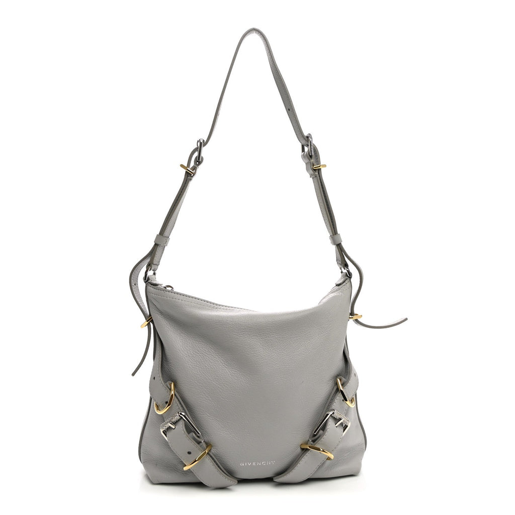 Givenchy Calfskin Small Voyou Bag Light Grey front view