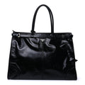 Prada Glossy Calfskin Triangle Extra Large Bonnie Shoulder Bag Black
