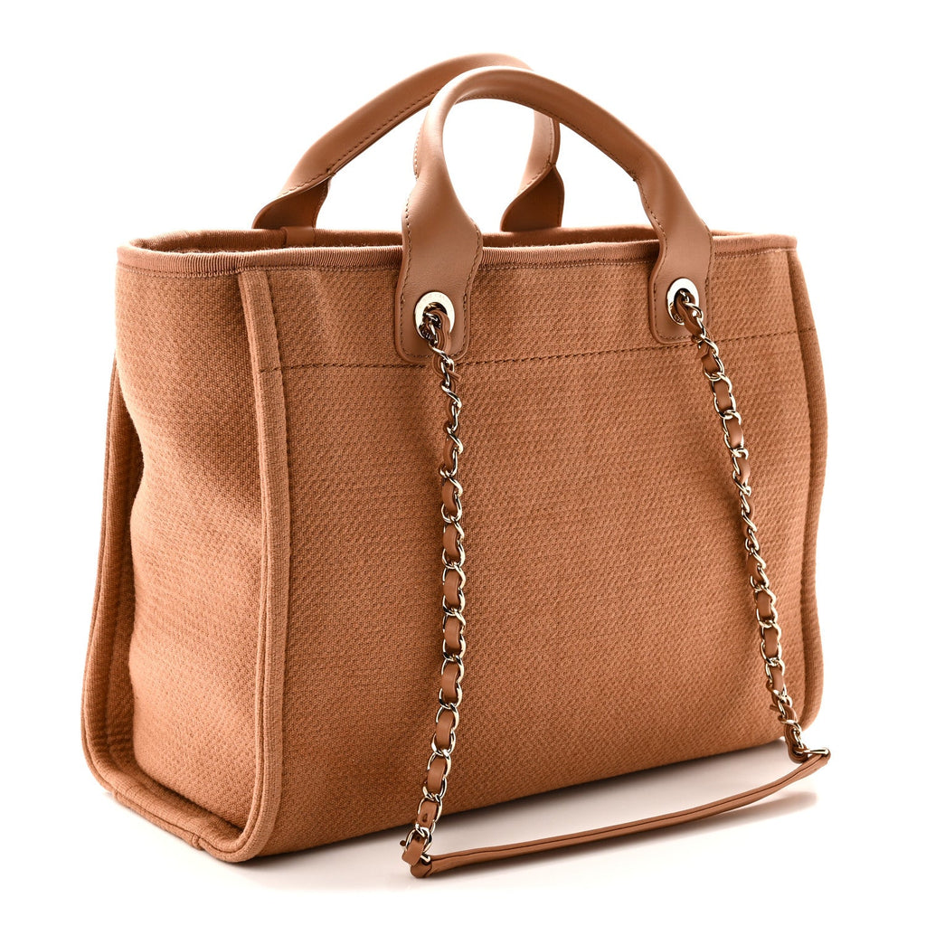 Chanel Mixed Fibers Small Deauville Tote Camel
