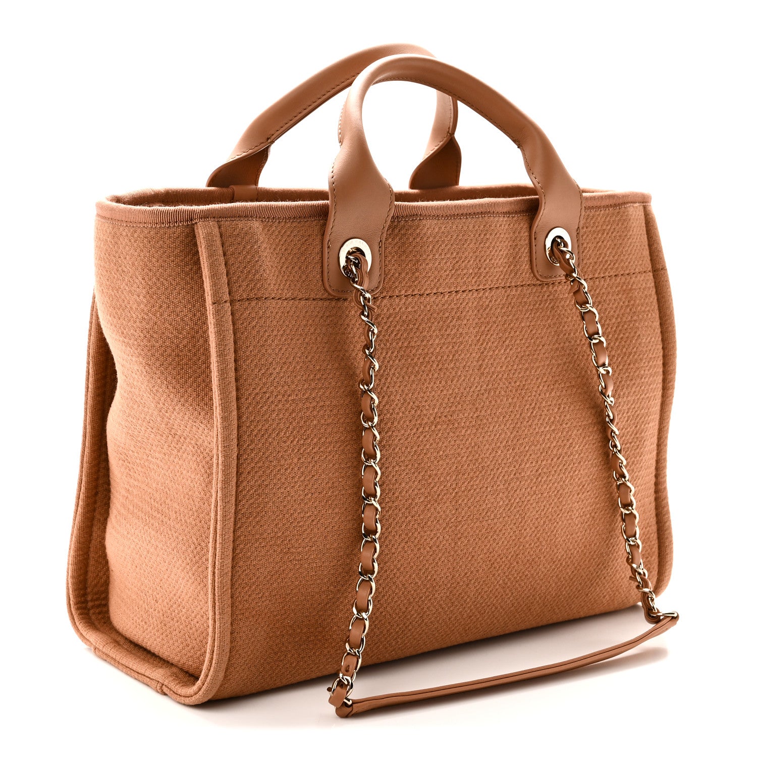 Chanel Mixed Fibers Small Deauville Tote Camel
