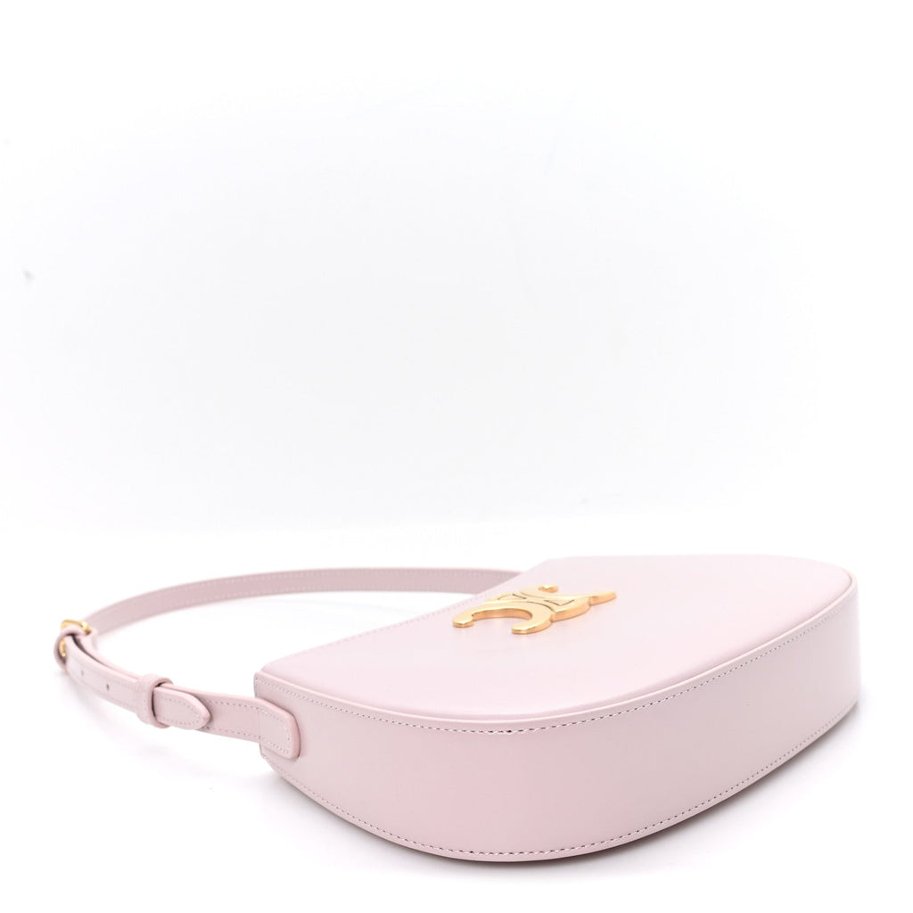 Celine Shiny Calfskin Medium Tilly Triomphe Shoulder Bag Bleached Pink