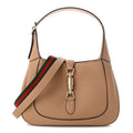 Gucci Grained Calfskin Web Medium Jackie 1961 Hobo Taupe