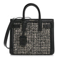 Saint Laurent Tweed Houndstooth Nano Sac De Jour Black