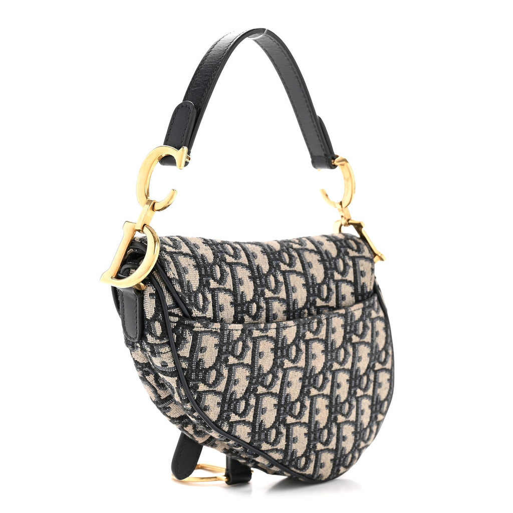 Dior Oblique Mini Saddle Bag Blue