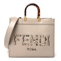 Fendi Vitello King Plexiglass Elaphe Python Print Logo Medium Fendi Sunshine Shopper Tote Nuvola Daisy Roccia