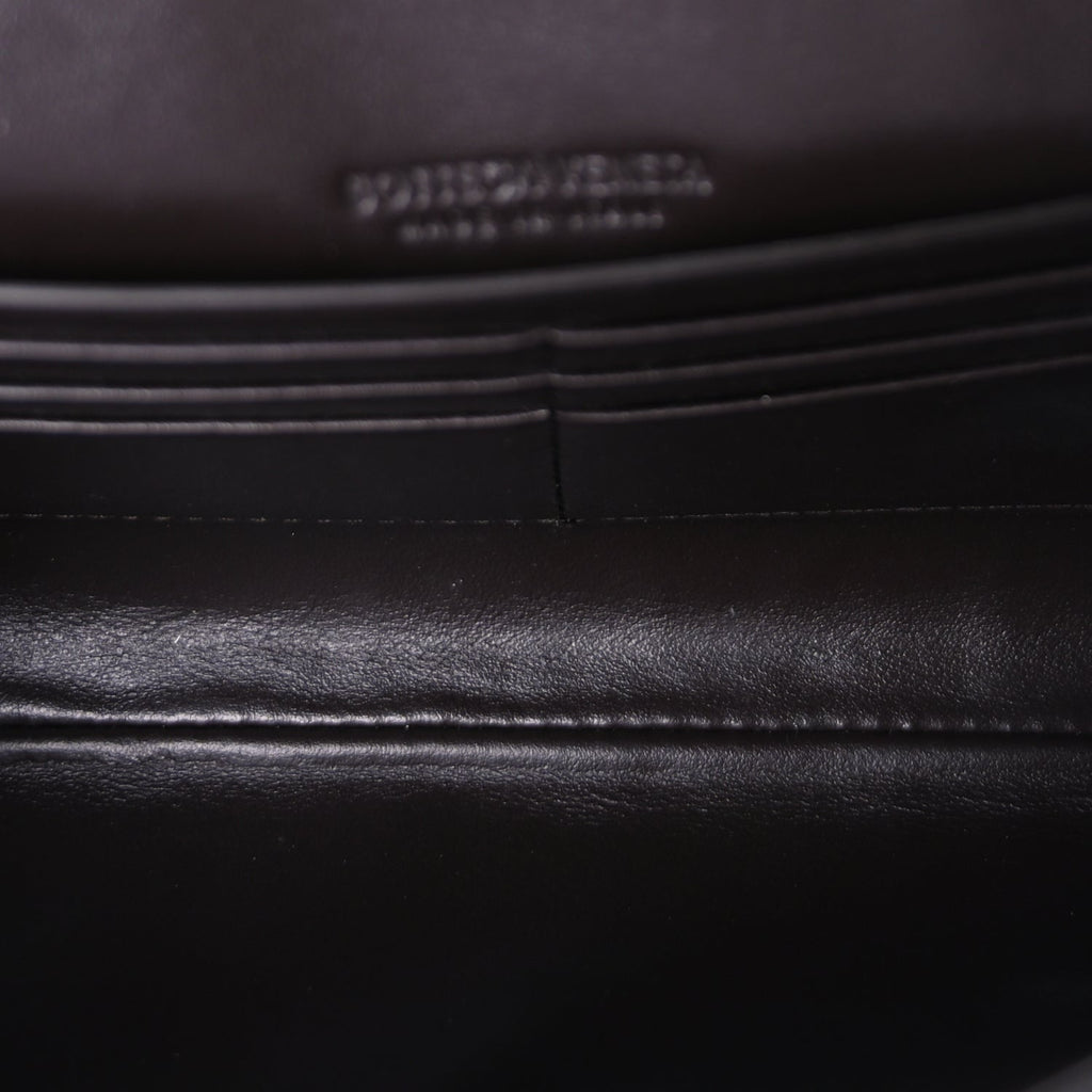 Bottega Veneta Nappa Intrecciato Long Andiamo Top Handle Clutch Dark Barolo