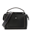 Fendi Vitello Baltico Dolce Elaphe DotCom Satchel Dark Grey