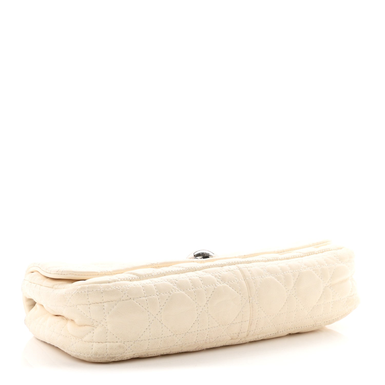 Dior Lambskin Cannage Rendezvous Flap White