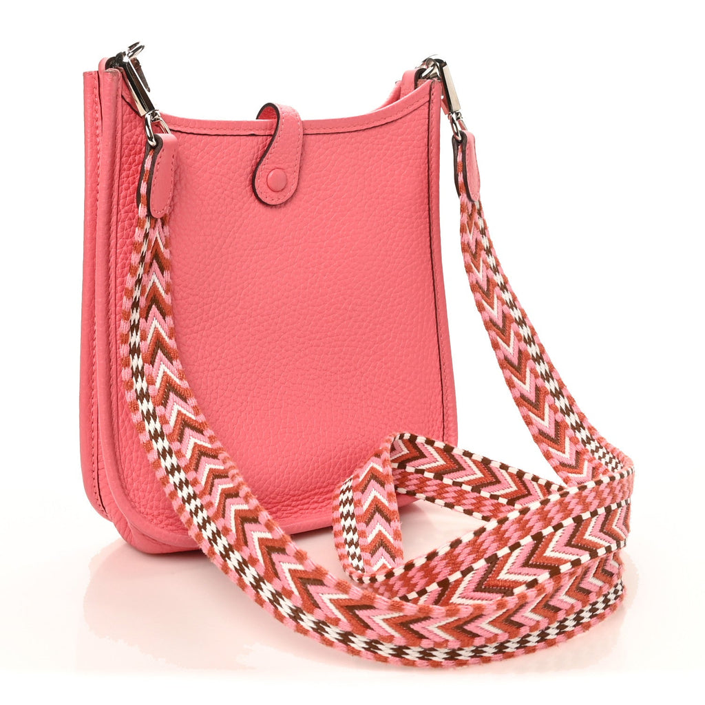 Hermès Taurillon Clemence Allegro Evelyne TPM Rose Azalee Rose Confetti