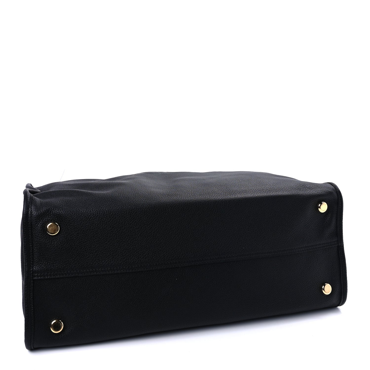 Gucci Grained Calfskin Logo Embossed Large Tote Black